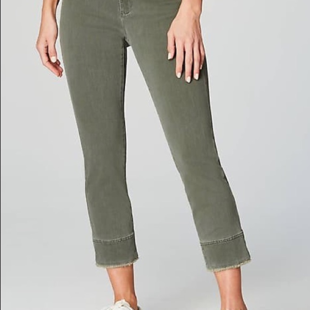 J.Jill  Authentic Fit Fringed him Cropped Jeans